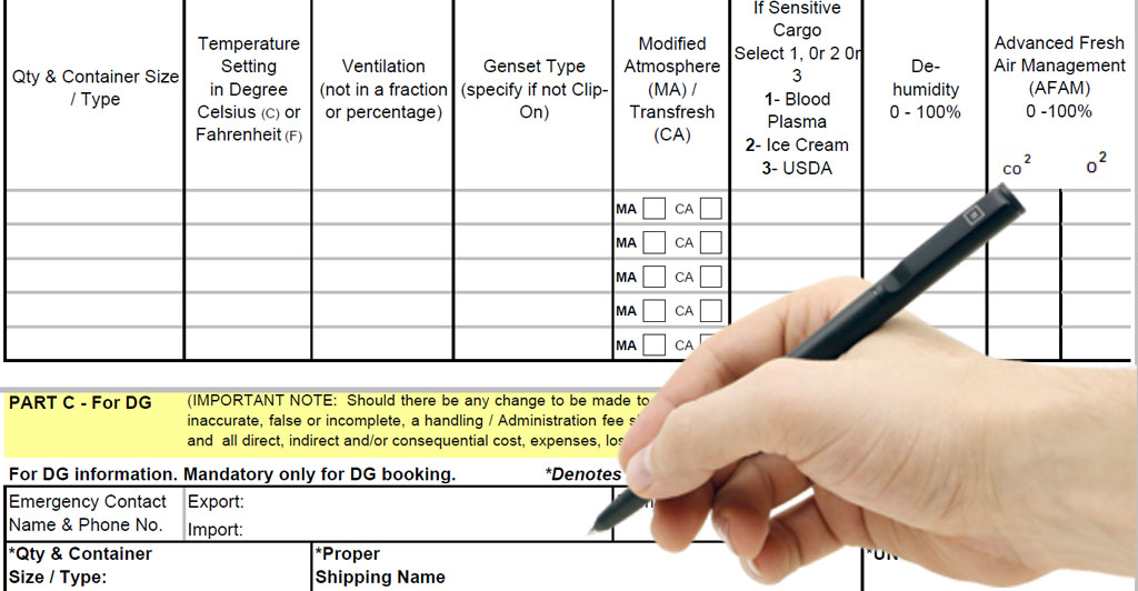 How To Fill Out Cargo Booking Form